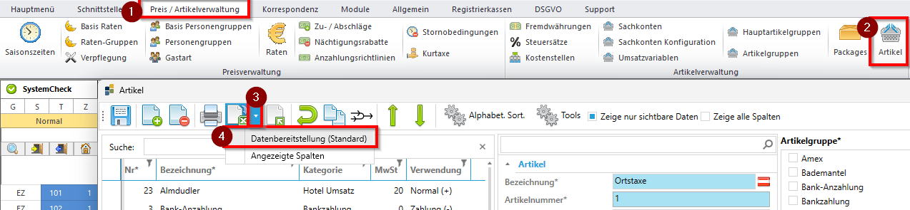 Datenbereitstellung exportieren