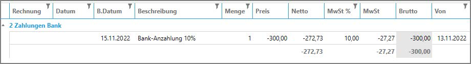 Anzahlungsrechnung
