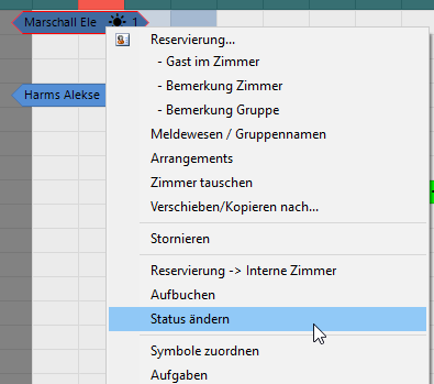 Rechtsklick -&gt; Status ändern