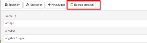 Backup erstellen