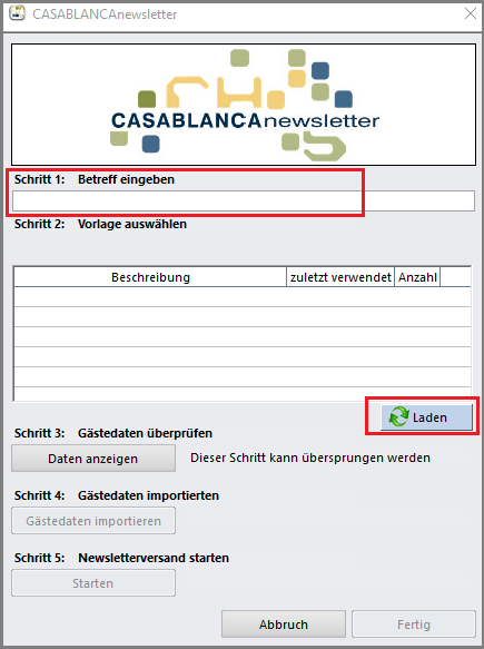 Newsletter Fenster