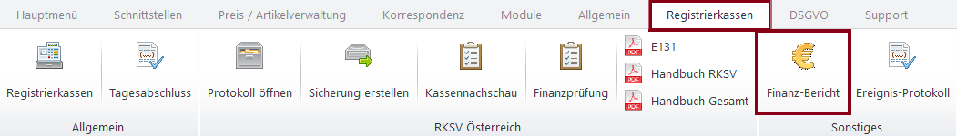 Finanz-Bericht öffnen