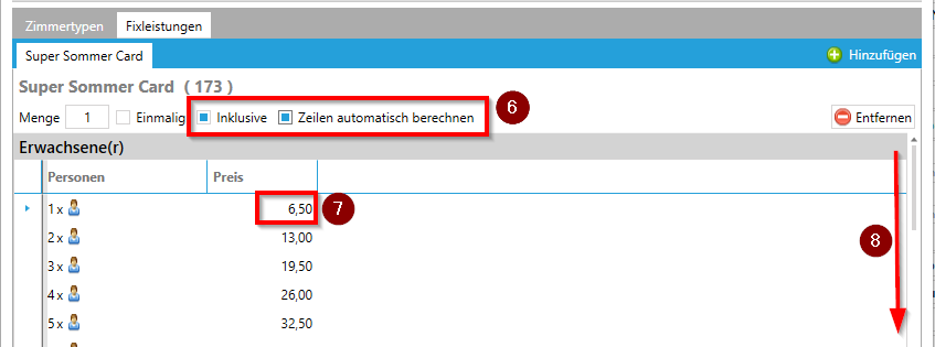 Fixleistung inklusive