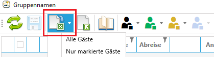 Gästedaten exportieren