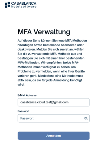 MFA bearbeiten