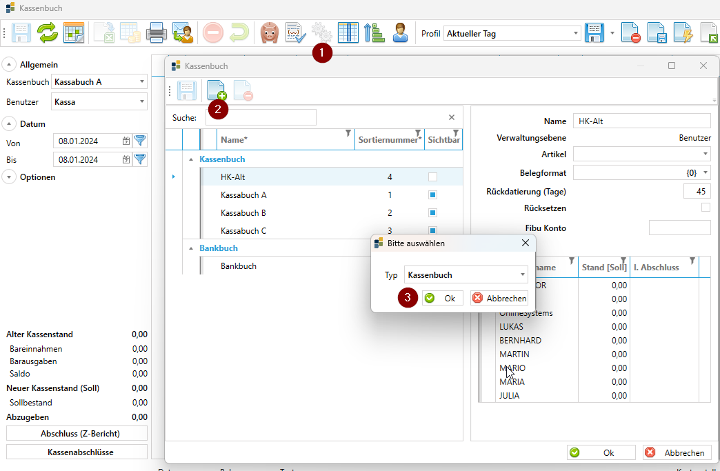 Neues Kassenbuch anlegen
