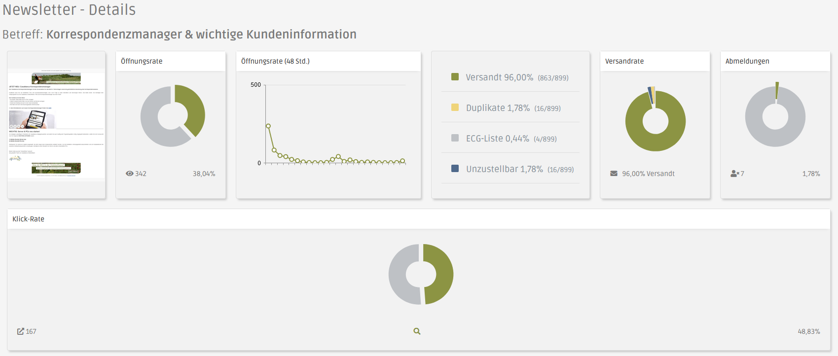 Newsletter Beispiel Auswertung