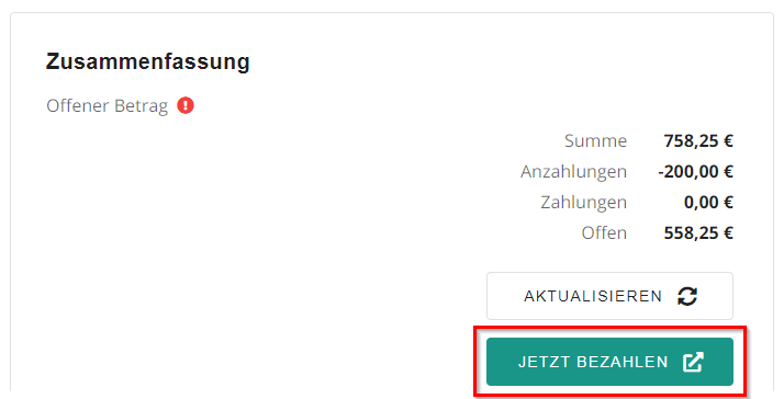 Jetzt bezahlen Button