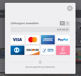 Zahlungsarten - Datatrans