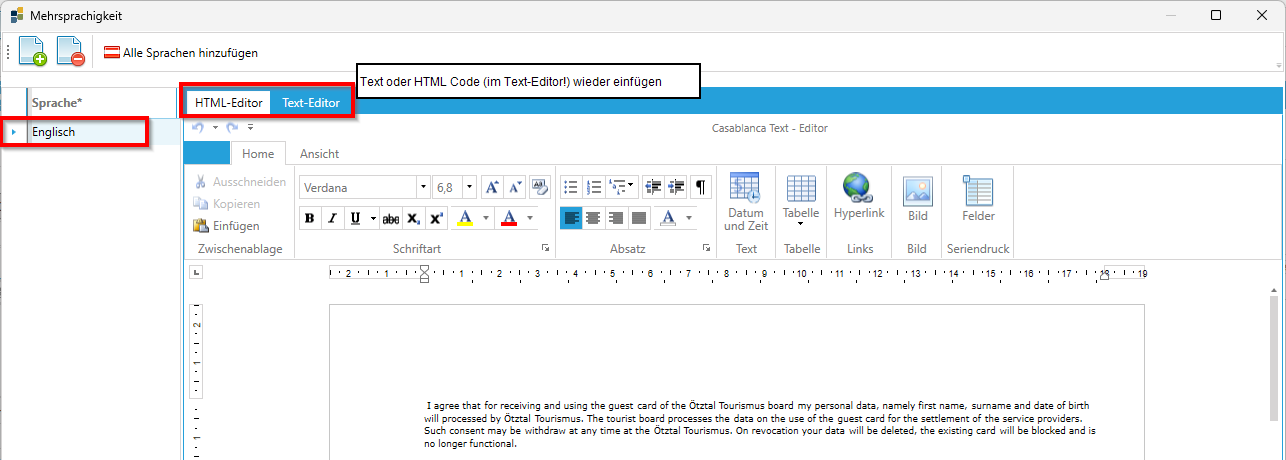 Neuen Text speichern
