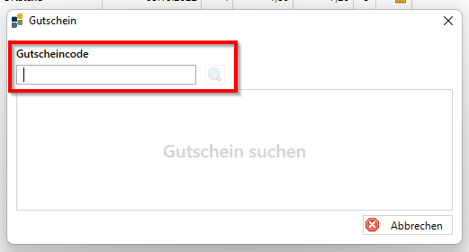 Gutschein abfragen