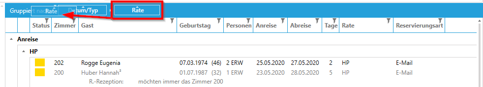 Gruppierung Hirarchie ändern