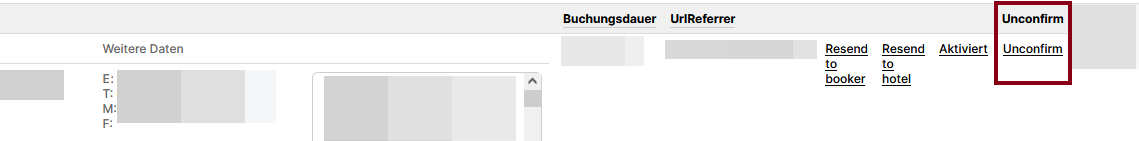 Buchungsübersicht HNS