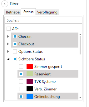 Einstellung Status