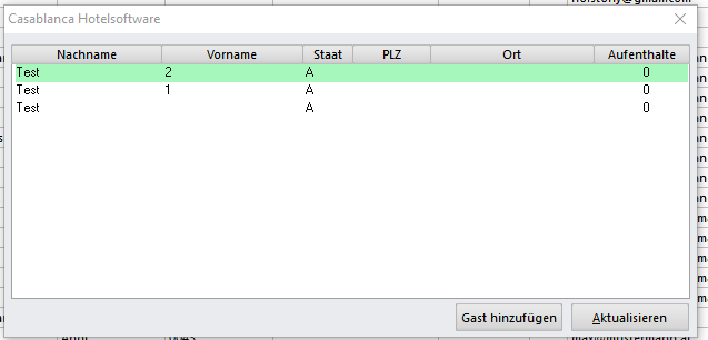 Relevante Gäste werden angezeigt