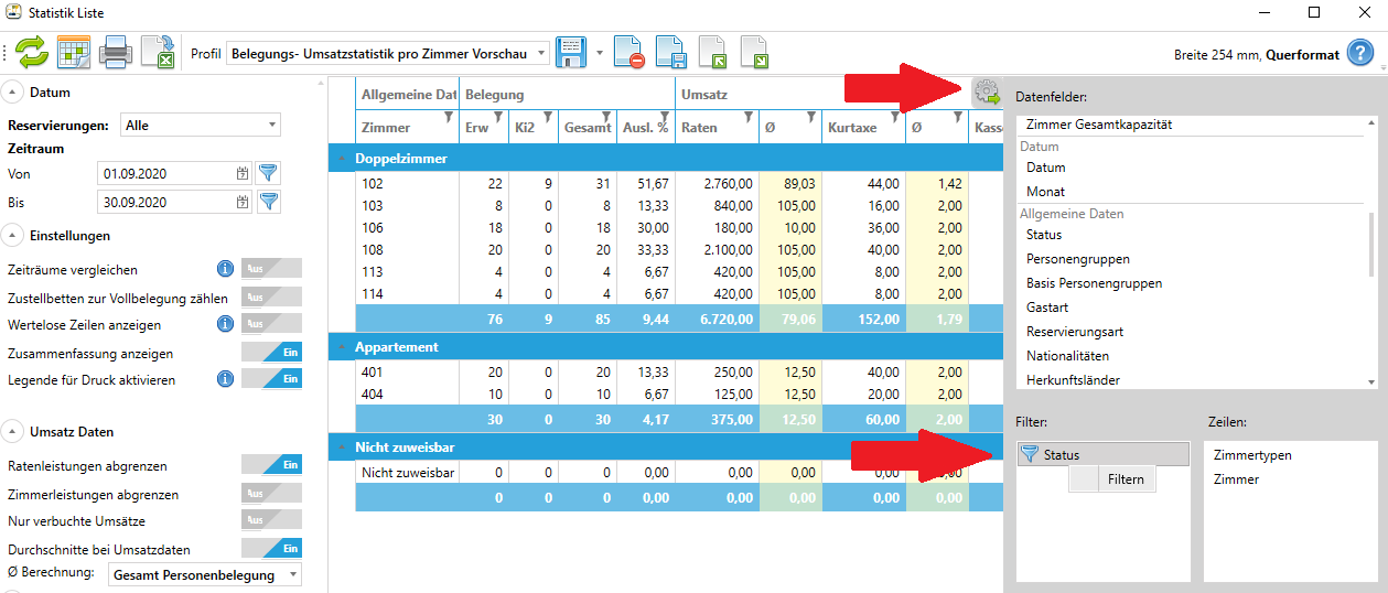 Status Filter anpassen