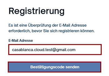 Bestätigungscode senden