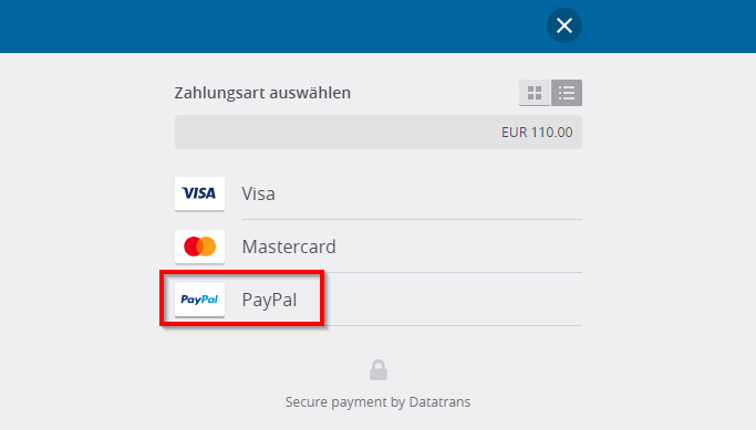 Paypal als Zahlungsmittel