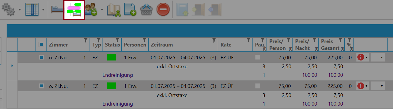 Zimmer zuweisen